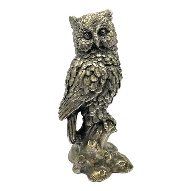 Art Deco Metal Owl