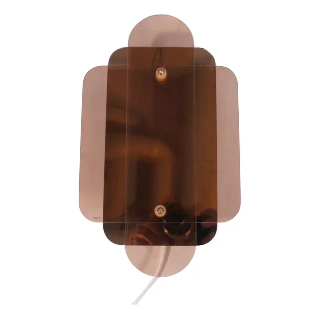 Art Deco Wall Lamp in Brass and Plastic, 1980s