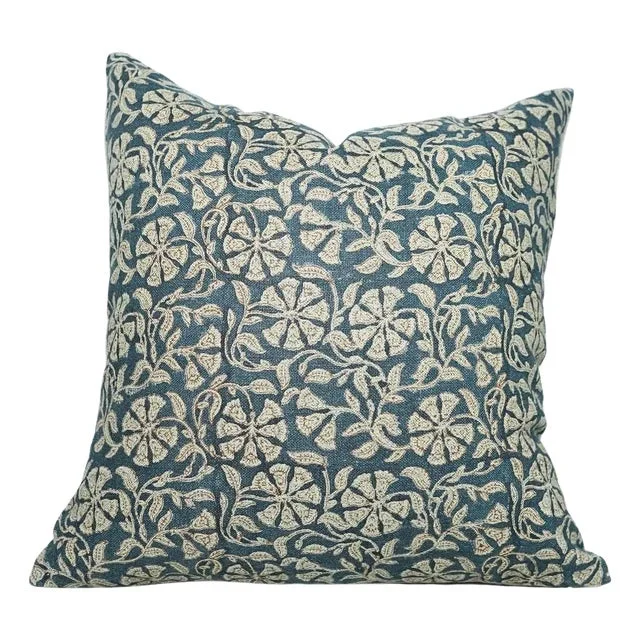 Artisan Block Print Cushion Cover 12×20 Inch Handcrafted Thick Linen Throw Pillow- Rudraksh
