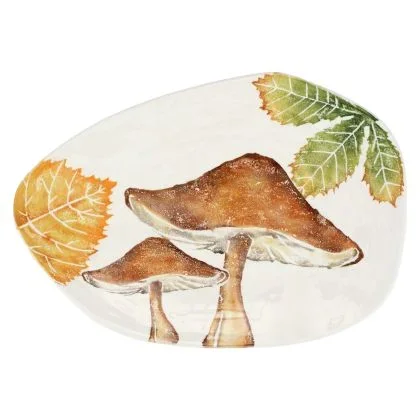 Autunno Mushrooms Oblong Oval Platter by Vietri