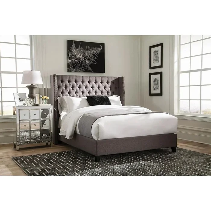 Bancroft – Upholstered Bed – California King Bed – Grey