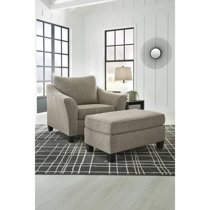 Barnesley – Platinum – 2 Pc. – Chair And A Half With Ottoman