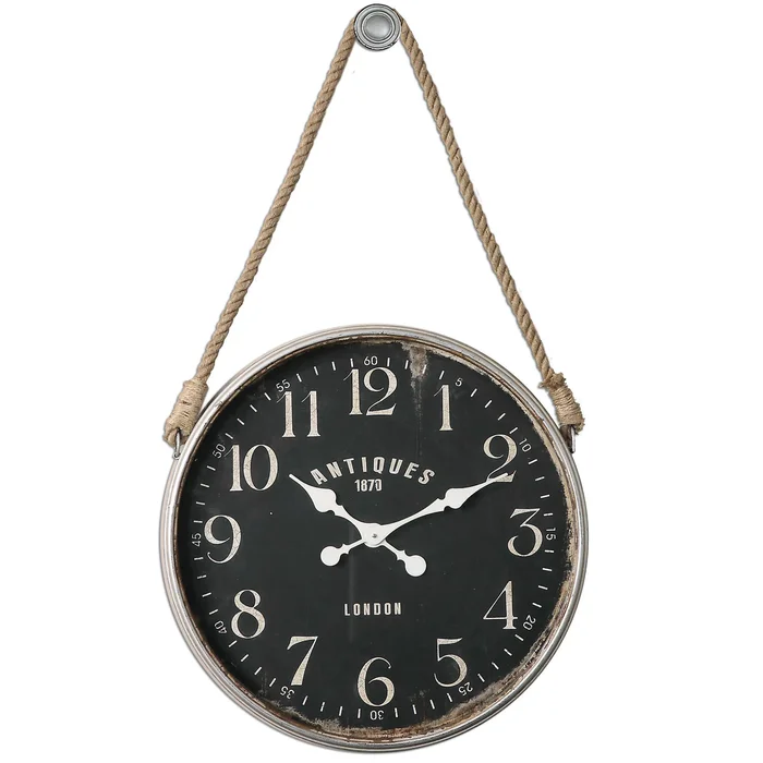 Bartram Wall Clock 06428 by Uttermost at Old Brick Furniture & Mattress Co.