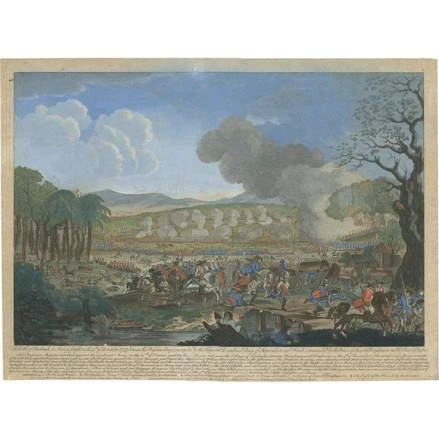 Battle Print of Rossbach in Prussian Saxony, 1790
