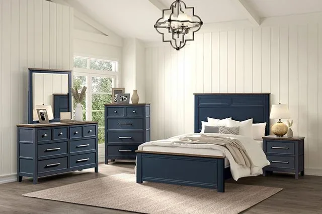 Bed Pinetop Blue & White
