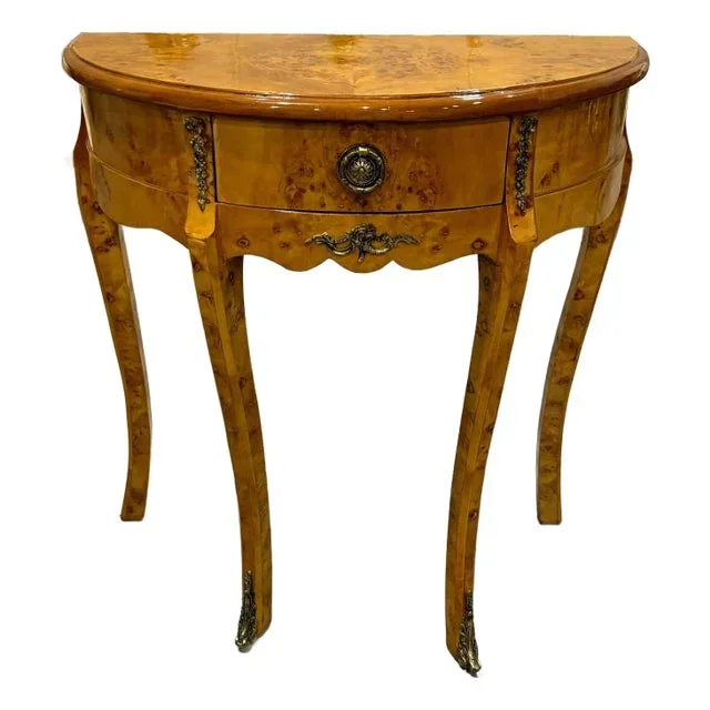 Bedside Table Marquetry French Side Table With a Drawer Louis XV Style