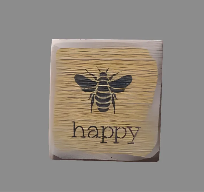 Bee Happy Wood Sign