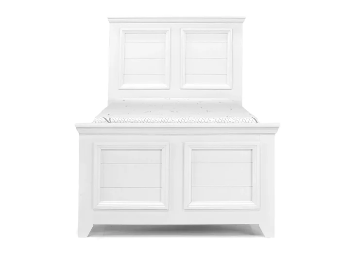 Bella Panel Bed in White, Twin
