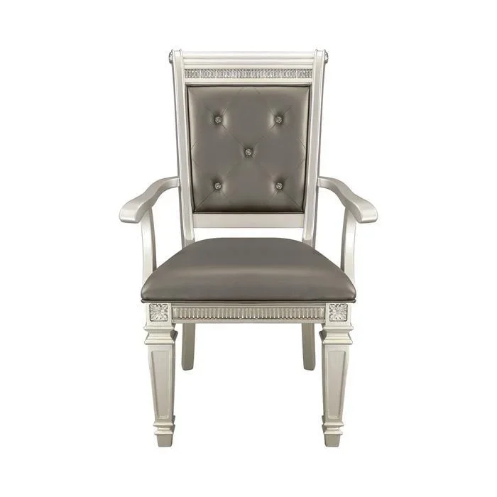 Bevelle Arm Chair in Silver (Set of 2)