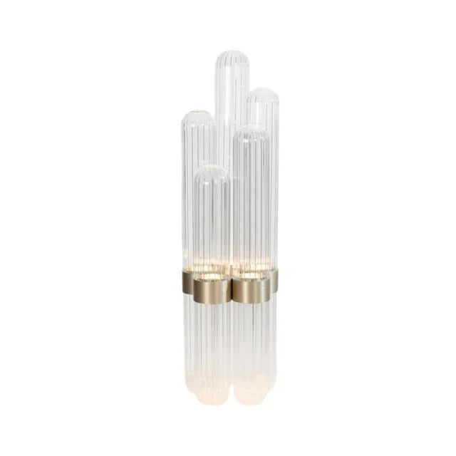 Big Cactus Floor Lamp in Transparent with Brass Centrepiece by Mickael Koska for Pulpo