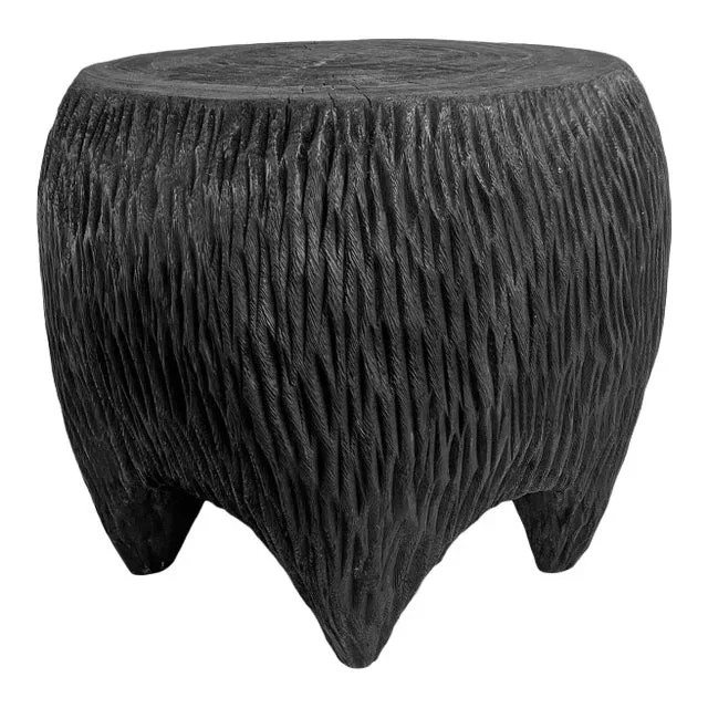 Black Big Boda Wood Stool / Side Table