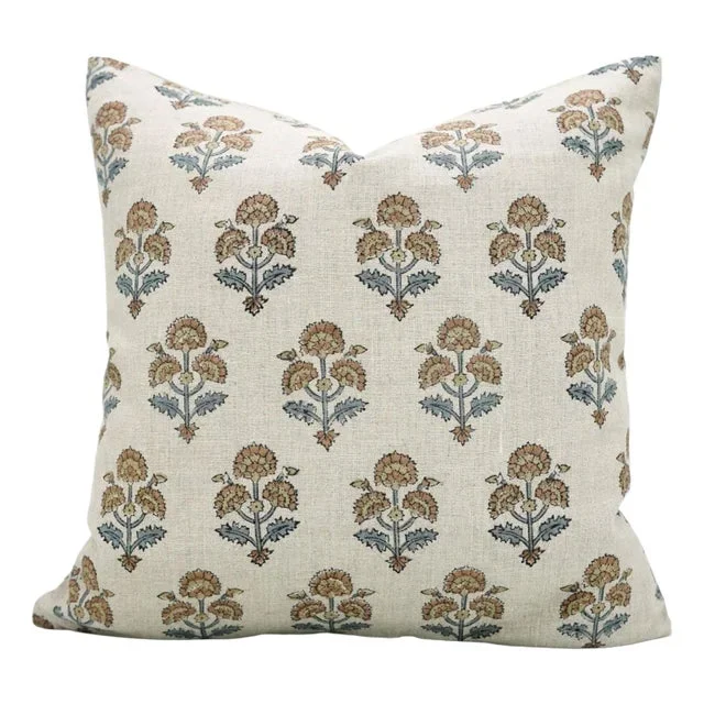 Block Print Pillow Cover in Pure Linen 14×36 Inches, Traffic Light