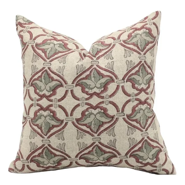Block Printed Pillow Cover – Thick Linen 22×22 Inch- Hridyavan