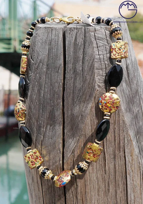 Bogota – Collana In Vetro Di Murano Con Oro 24kt