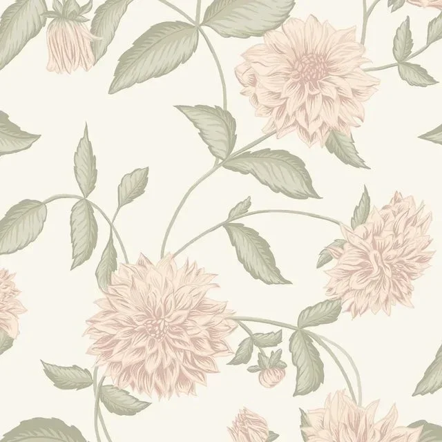 Boråstapeter Dahliadröm Wallpaper In Blush