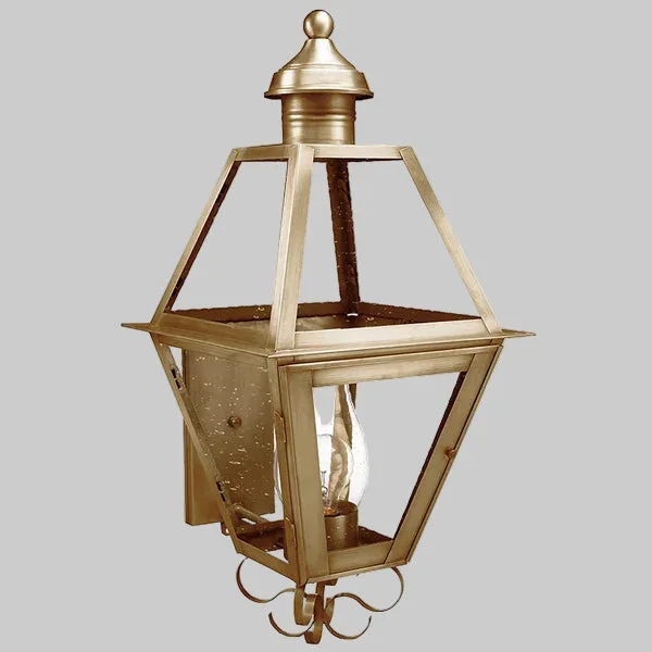 Boston Wall Light with Chimney – Medium Antique Brass