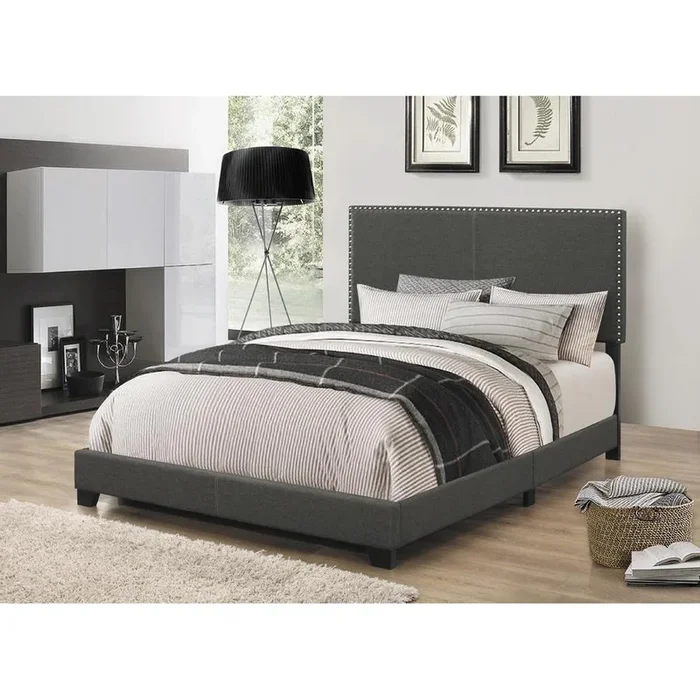 Boyd – Upholstered Bed – Queen Bed – Gray