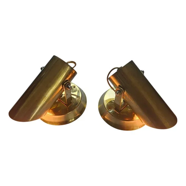 Brass Adjustable Wall Lamps, Germany, 1960s, Set of 2