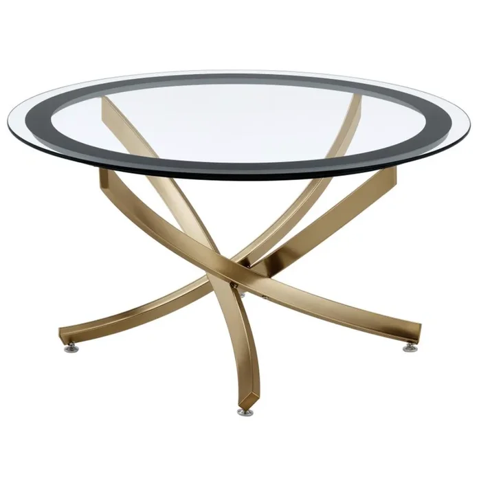 BROOKE Round Coffee Table with Metal Base