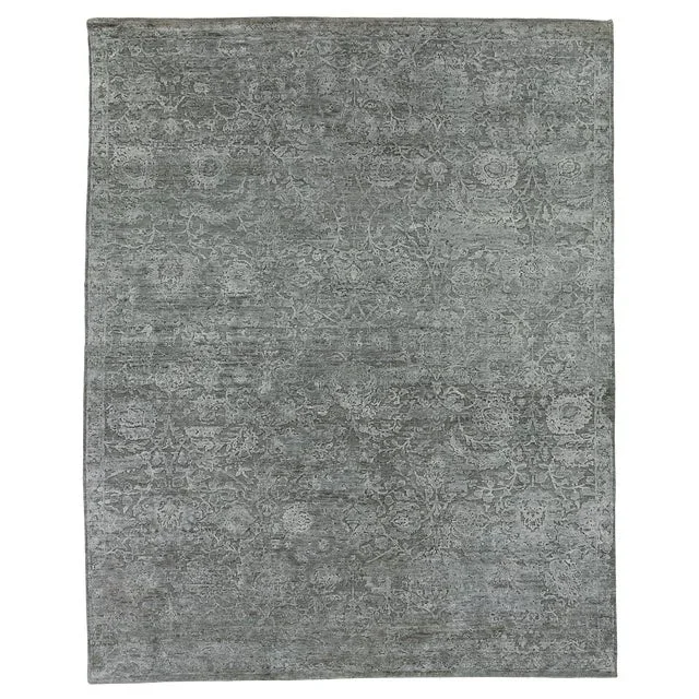 Bryant Silver/Gray Hand knotted Wool/Viscose/Cotton Area Rug – 10’x14′