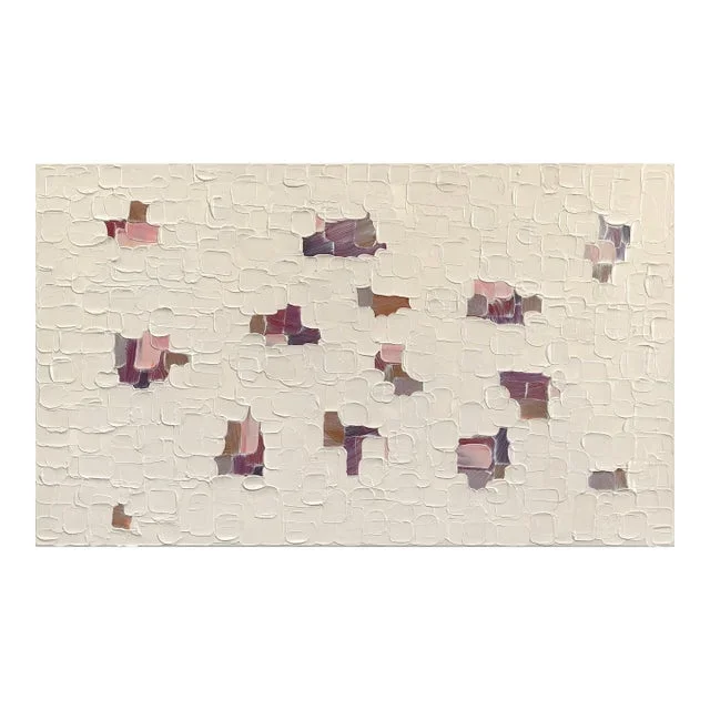 Bubbles – Impasto Inspired Textural Pink Accented Thick Paint Abstract Original Artwork by Shiri Phillips