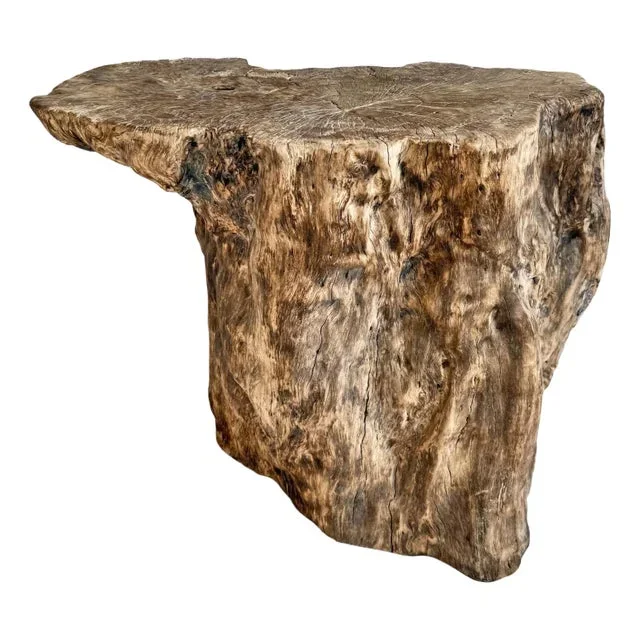 Burn Sand Lychee Stump Side Table
