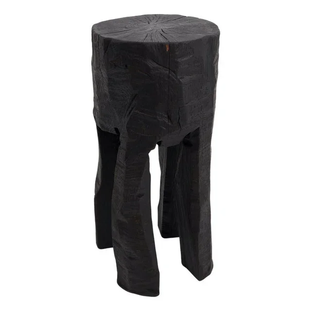 Burnt Wood and Oak Side Table by Logniture