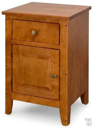 California Made Solid Maple Wood Gilead Left Door Nightstand in Meadow Finish