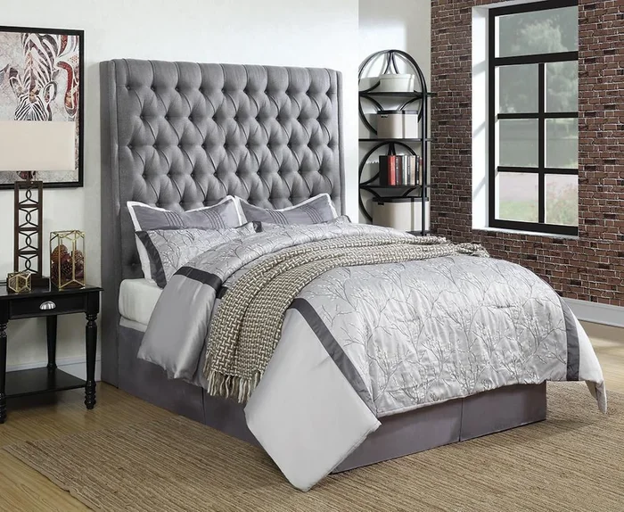 Camille – Upholstered King Headboard – Gray