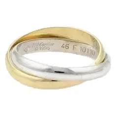 Cartier 18k Two Tone Gold 2.5mm Double Interlaced Band Ring Size 46-US 3.75