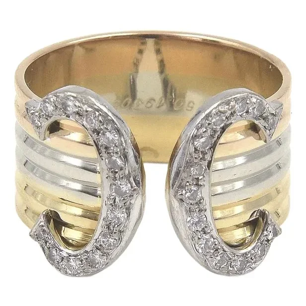 Cartier Trinity Tri Color Gold Double C Band Ring