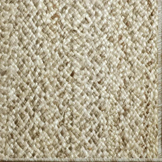 Casa Cosima Natural Rugs Nova Ashen Pearl Hand Braided Jute Rug- 9′ x 12′