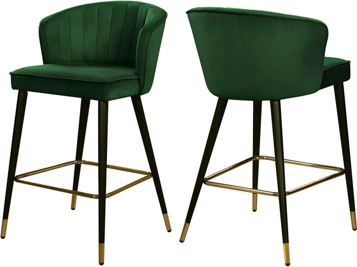 Cassie Green Velvet Stool