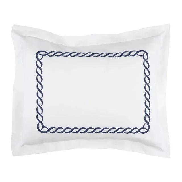 Catena Standard Shams, Set of 2 in White/Navy