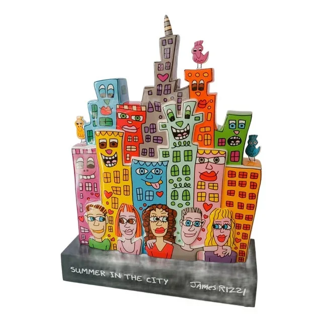 Ceramic Summer in the City New York Sculpture by James Rizzi for Goebel