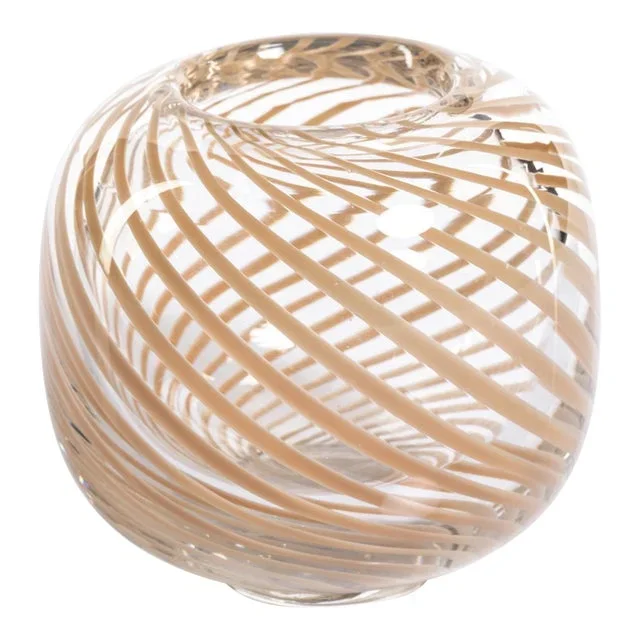 Chantilly Swirl Glass Bud Vase, Round, Beige