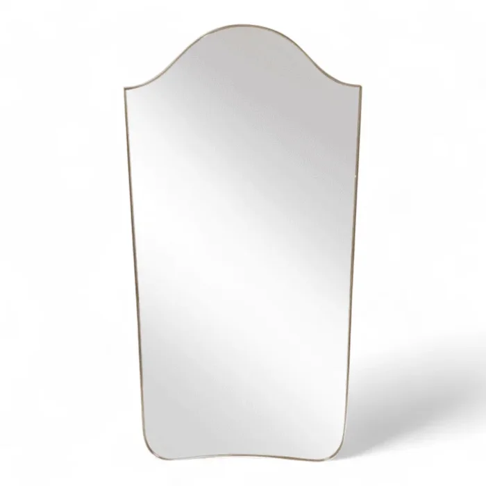 “Chapeau de gendarme” Mirror in Gilded Brass, 1960s
