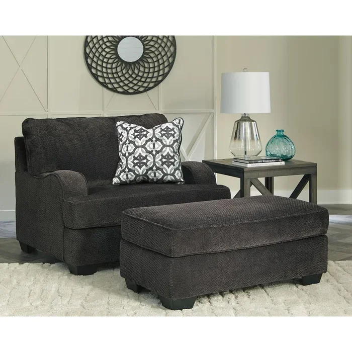 Charenton – Charcoal – 2 Pc. – Chair And A Half With Ottoman