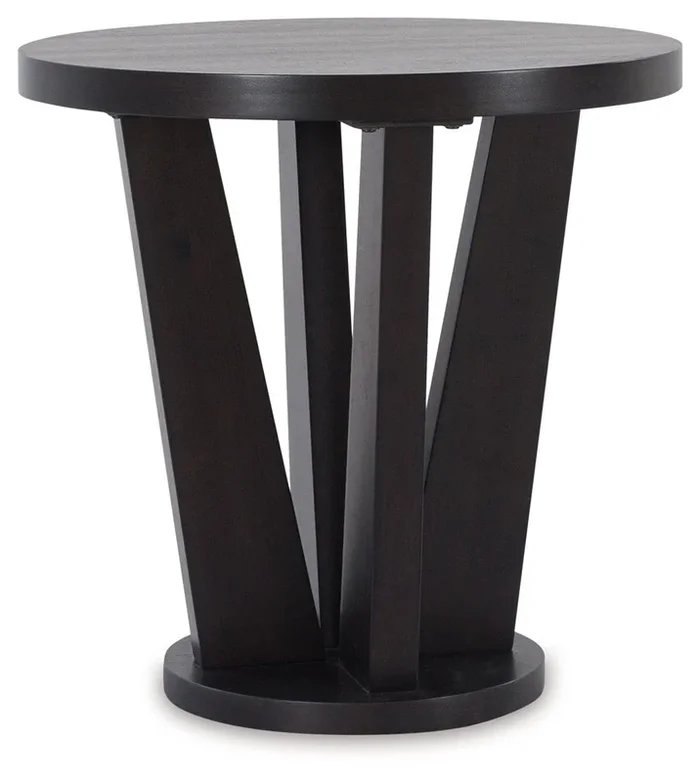 Chasinfield – Round End Table – Dark Brown