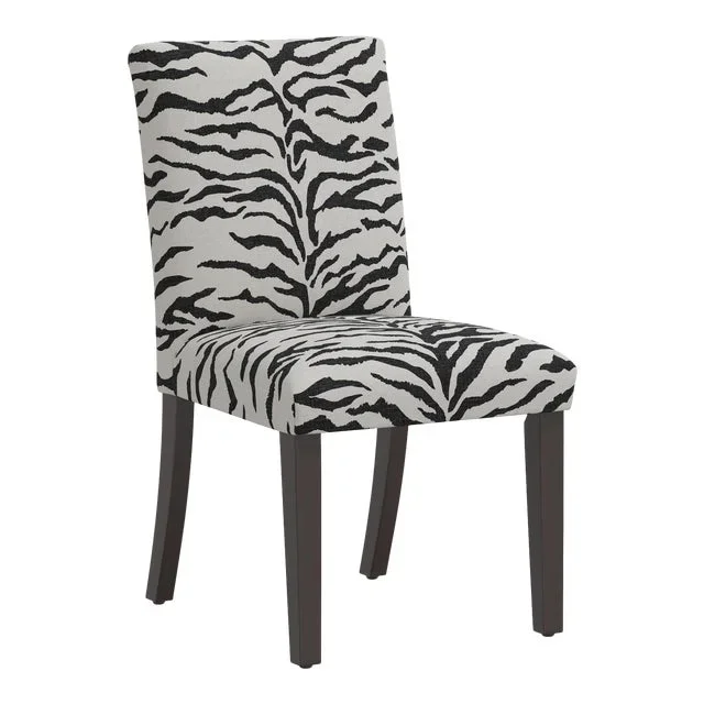 Chelsea Dining Chair in Cream Black Linen Zebra