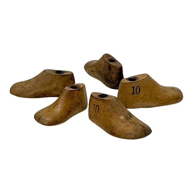 Child-Sized Wooden Cobbler’s Boot Form Curation – Group of 5