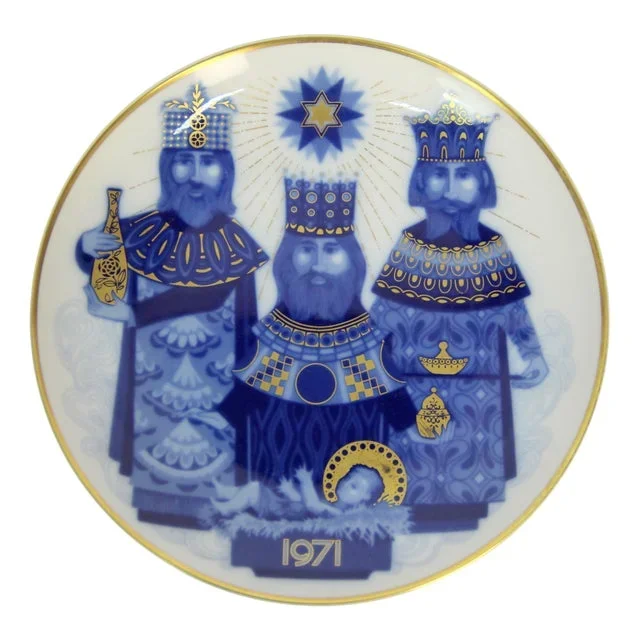 Christmas Plate in Santa Clara Porcelain, 1971