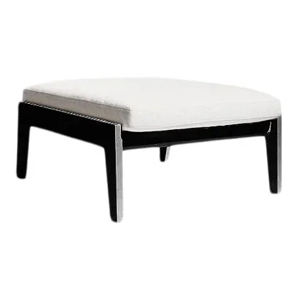 Classic Black Portofino Outdoor Ottoman by the Drawing Room Atl
