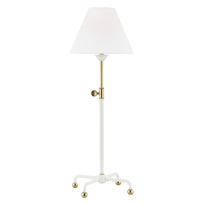 Classic No.1 Table Lamp – Aged Brass/White