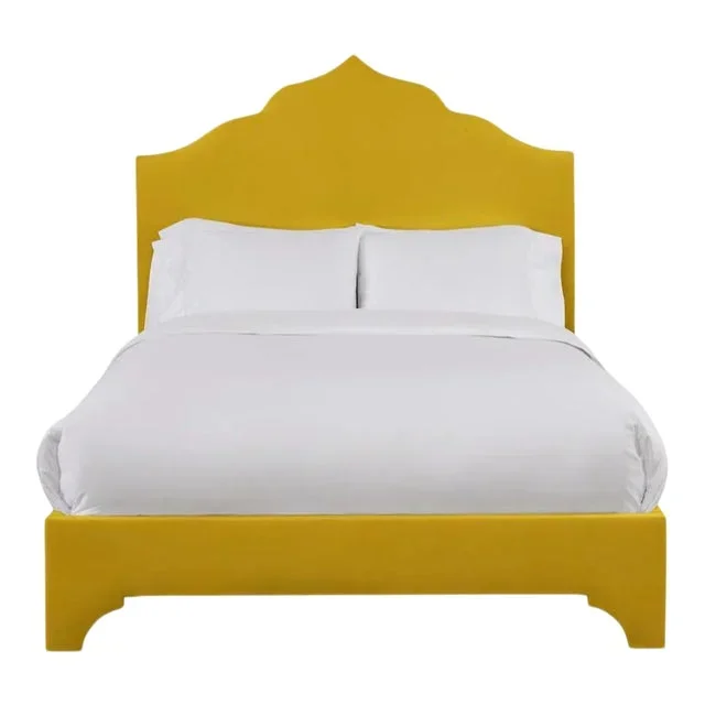 Clementine California King Bedframe, Golden Velvet