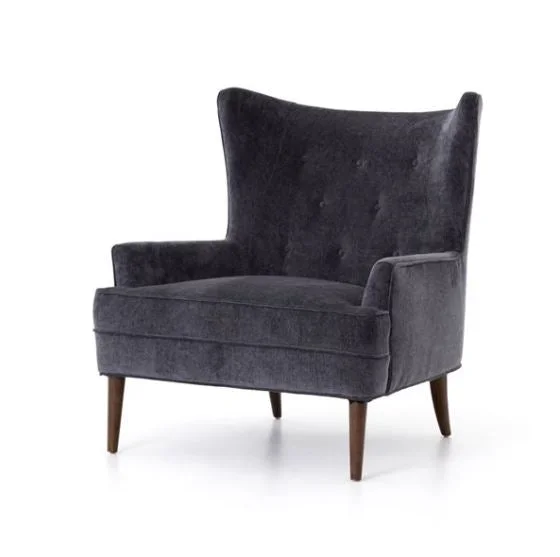 Clermont Chair-Charcoal Worn Velvet