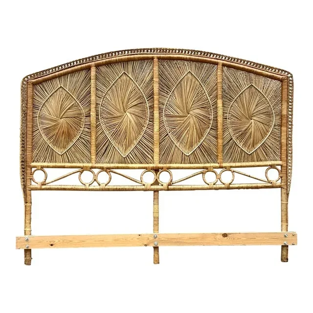 Coastal Woven Rattan King Headboard