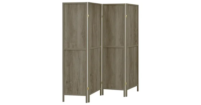 COASTER Deepika 4-panel Room Divider Folding Screen Grey Driftwood 961415 | Valley Furniture & Appli…