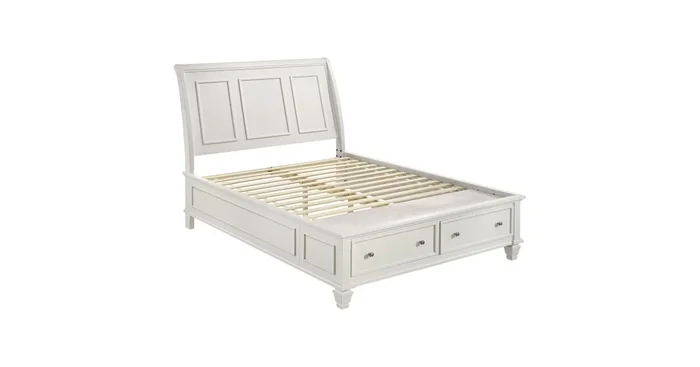 COASTER Sandy Beach Wood Eastern King Storage Panel Bed Cream White 201309KE | Home Haven Furniture …