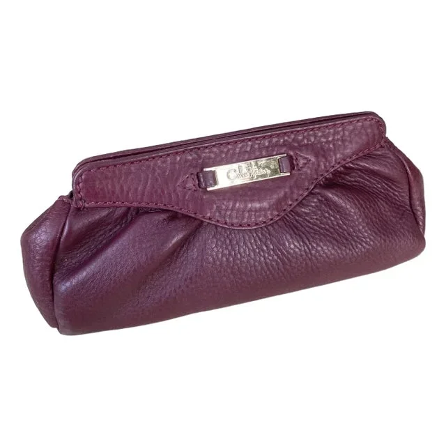Cole Haan Merlot Pebbled Leather Clutch Purse